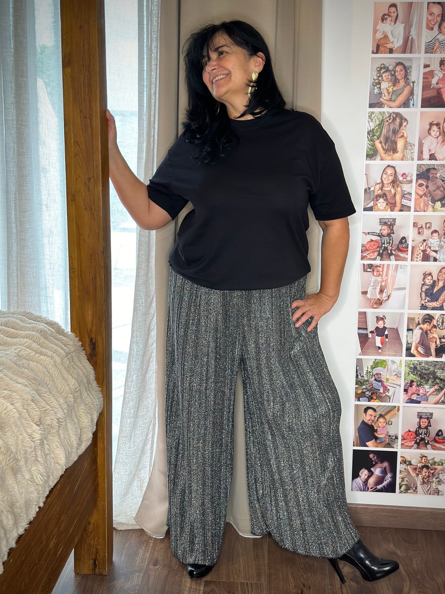 Pantalon de fêtes plissé Grande Taille