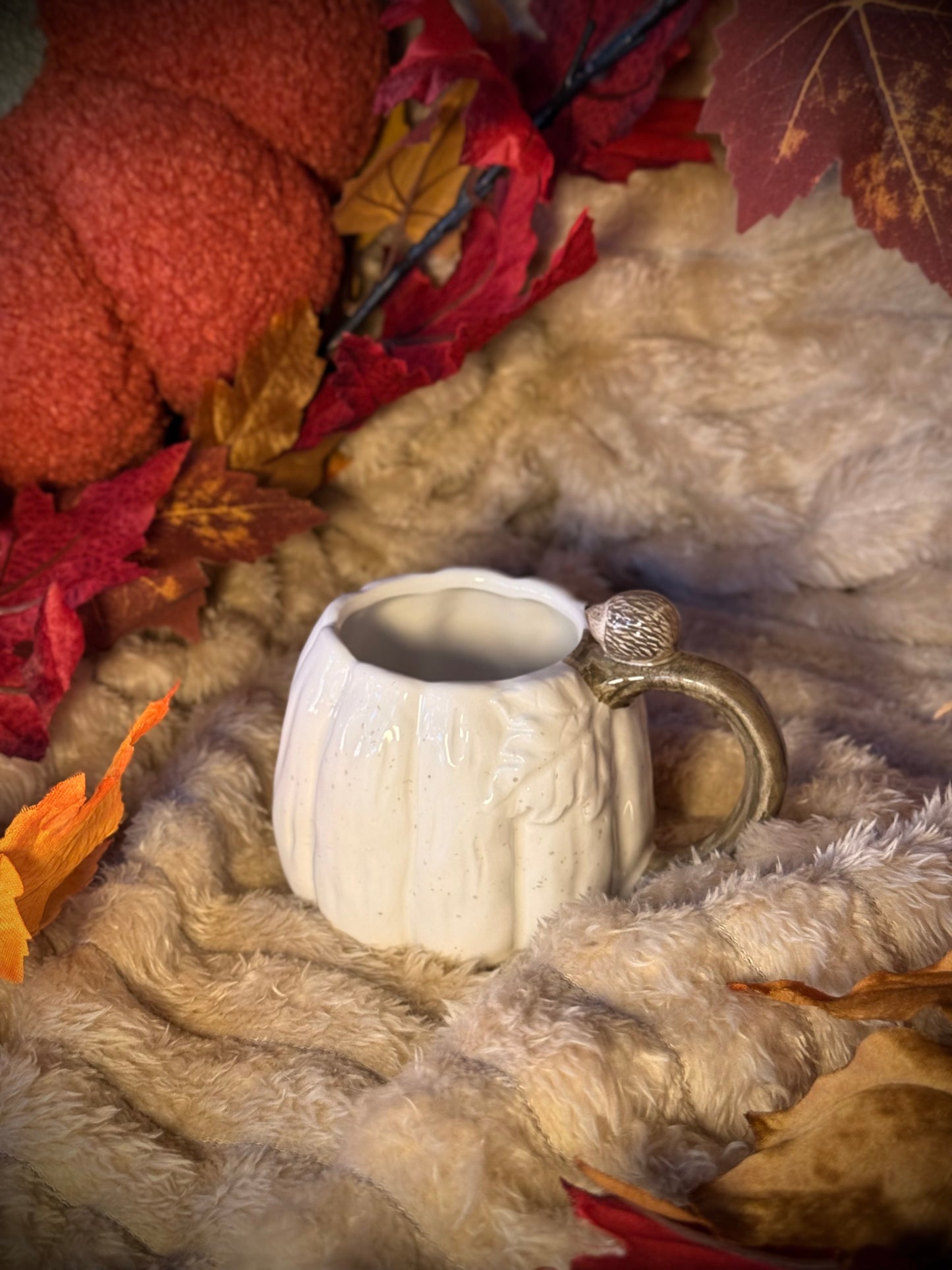 Mug Citrouille blanc - Hérisson