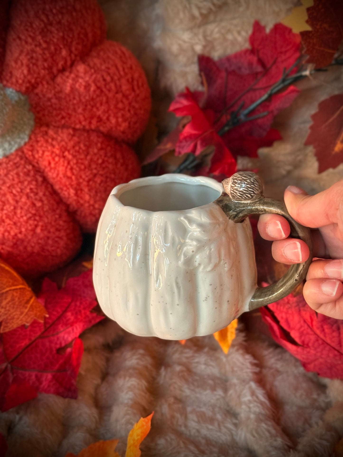 Mug Citrouille blanc - Hérisson