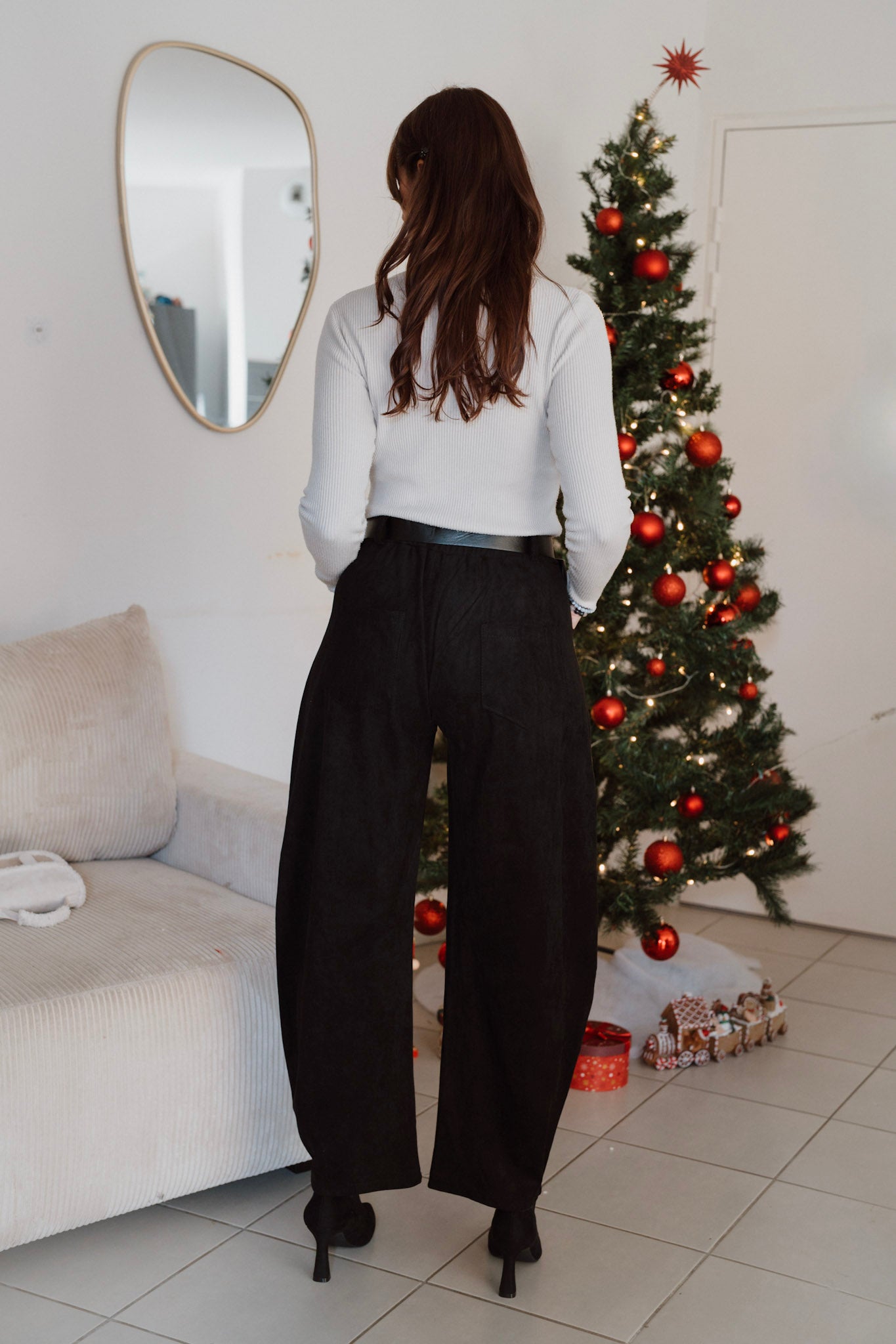 Pantalon Balloon Suedine / Noir