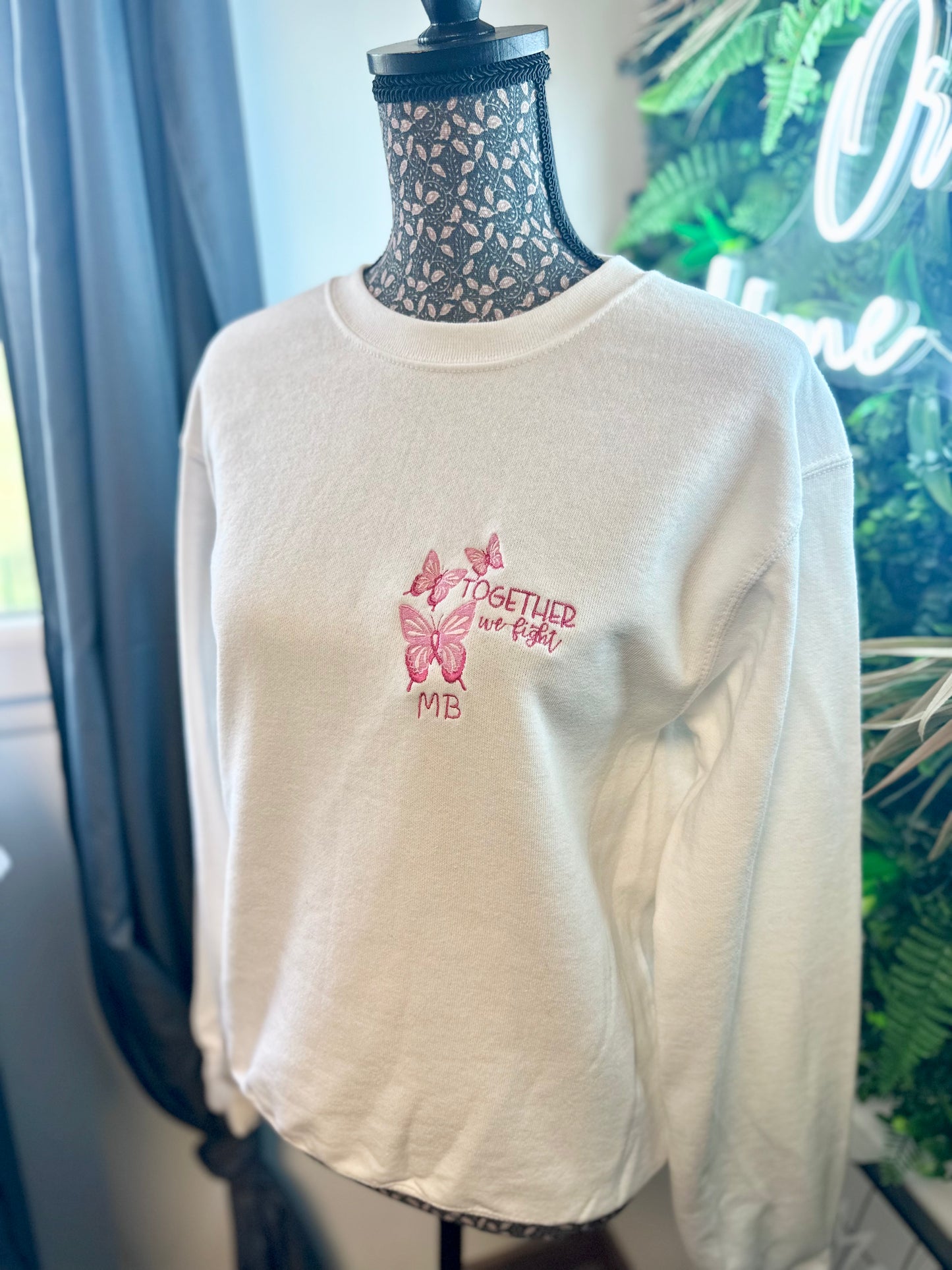 Sweat brodé unisexe personnalisable / Blanc