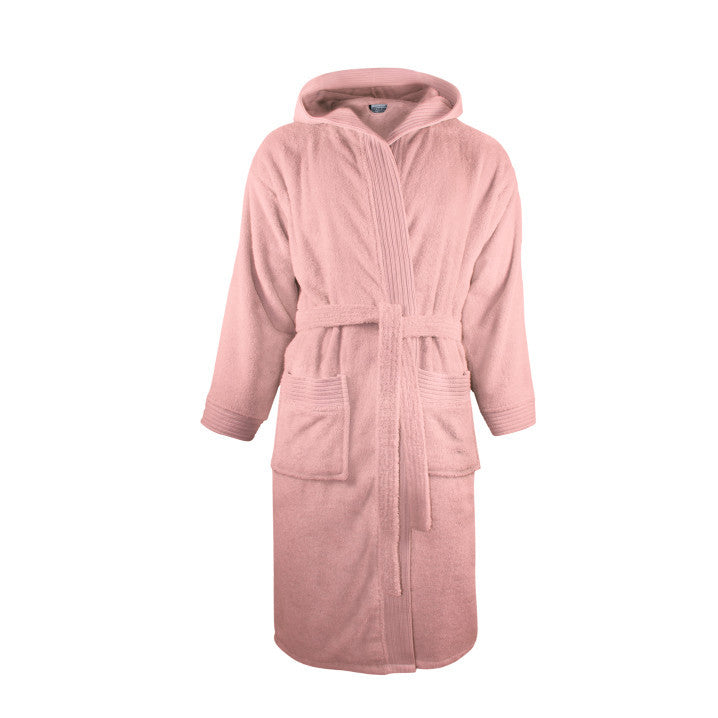 Peignoir adulte à capuche personnalisable (broderie) / Saumon