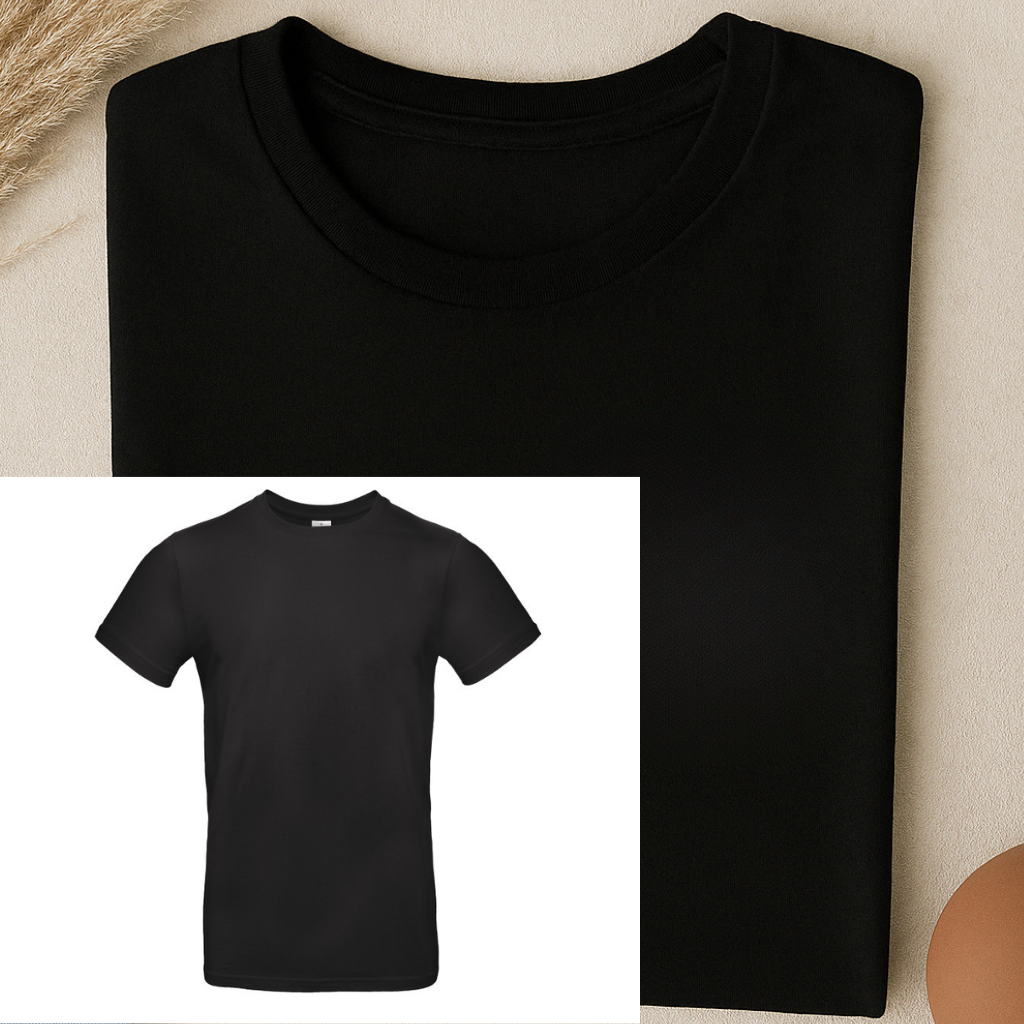 T-shirt noir droit personnalisé