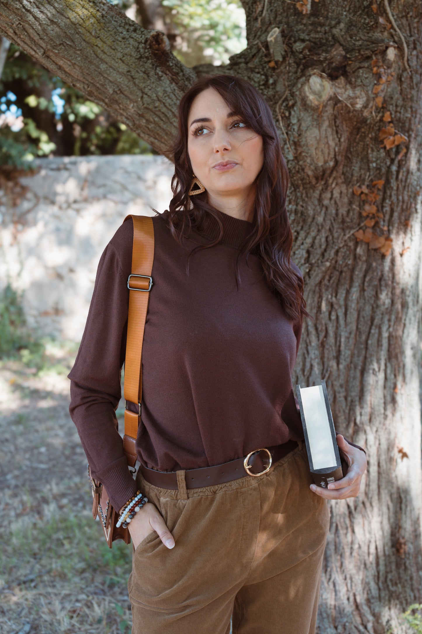 Pull col montant doux - Chocolat