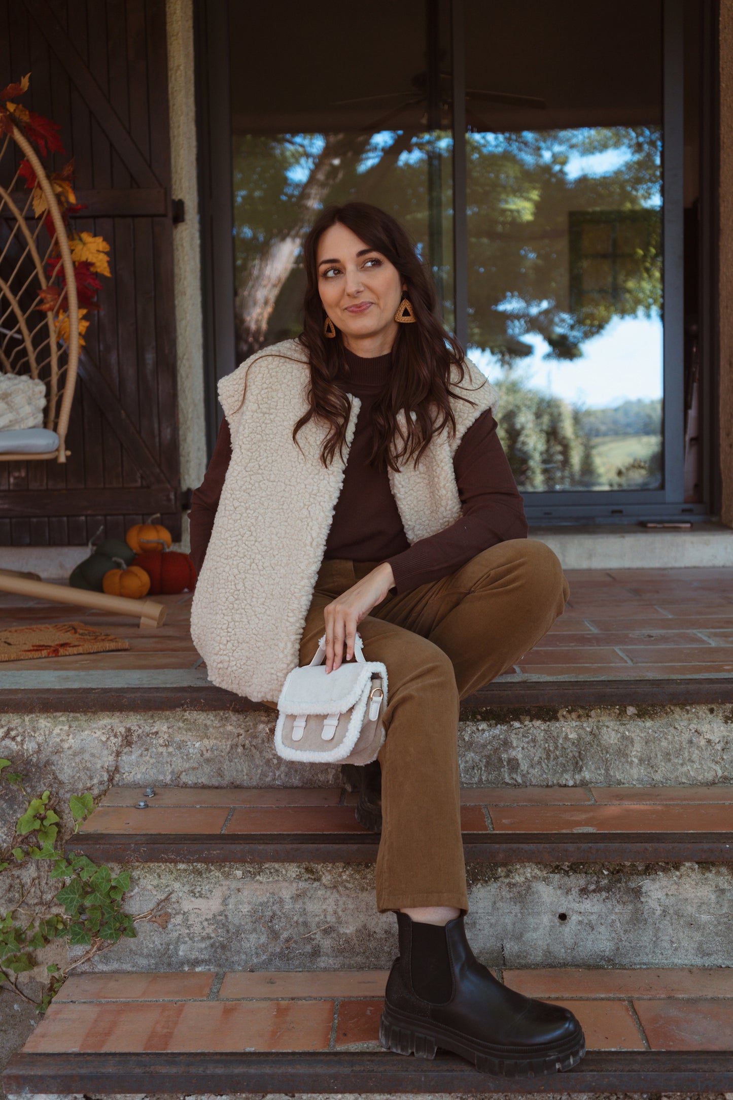 Veste sans manches moumoute - Beige