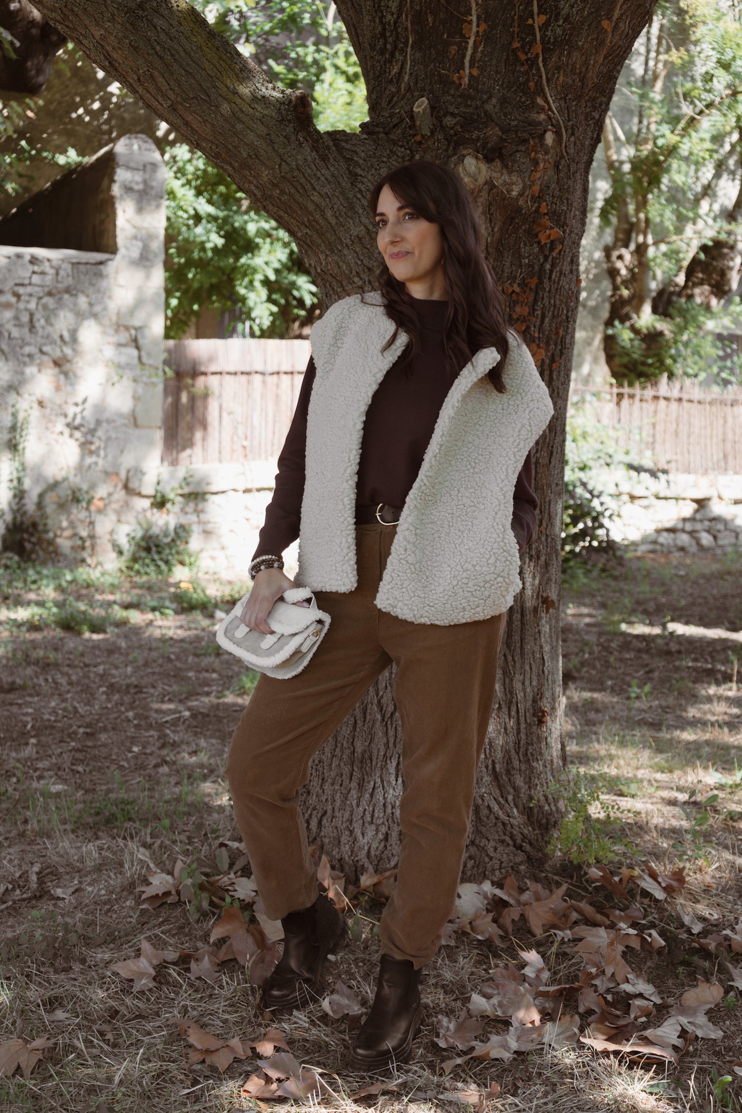 Veste sans manches moumoute - Beige