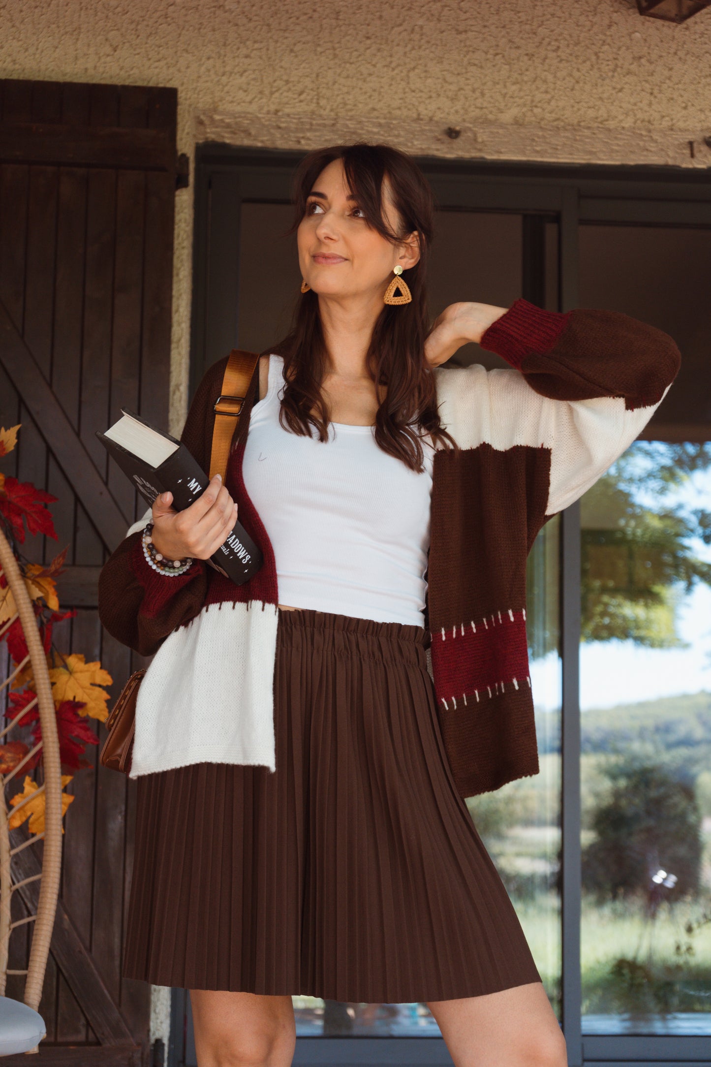 Gilet patchwork automnal en laine