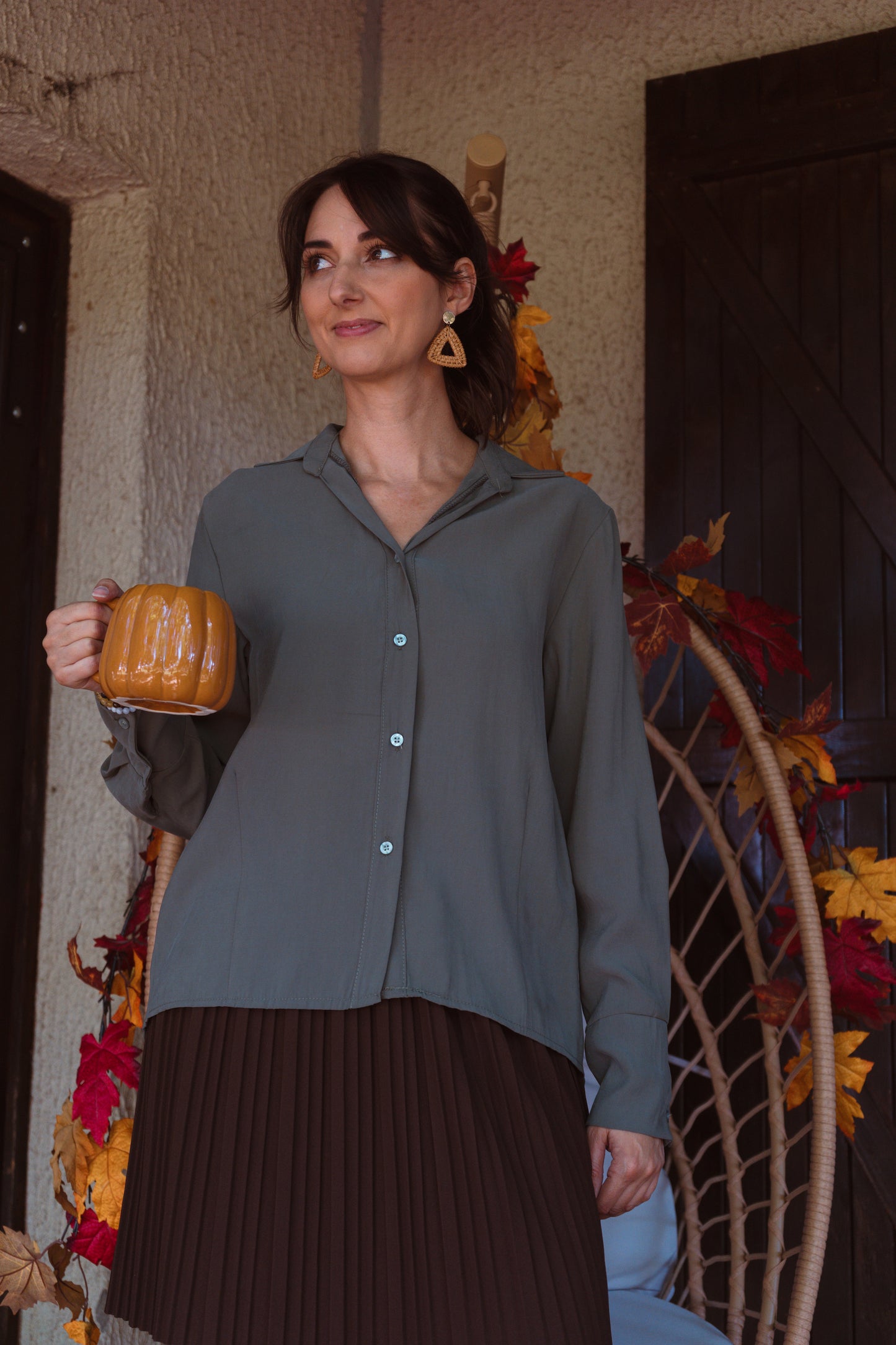 Chemise ample - Kaki