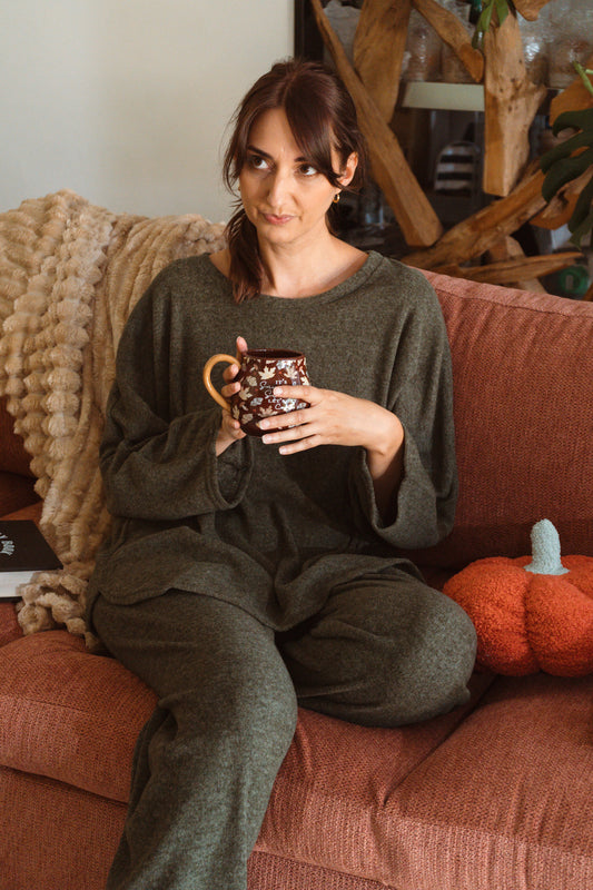 Ensemble Homewear cosy 🍁 - Kaki (fabriqué en France 🇫🇷)