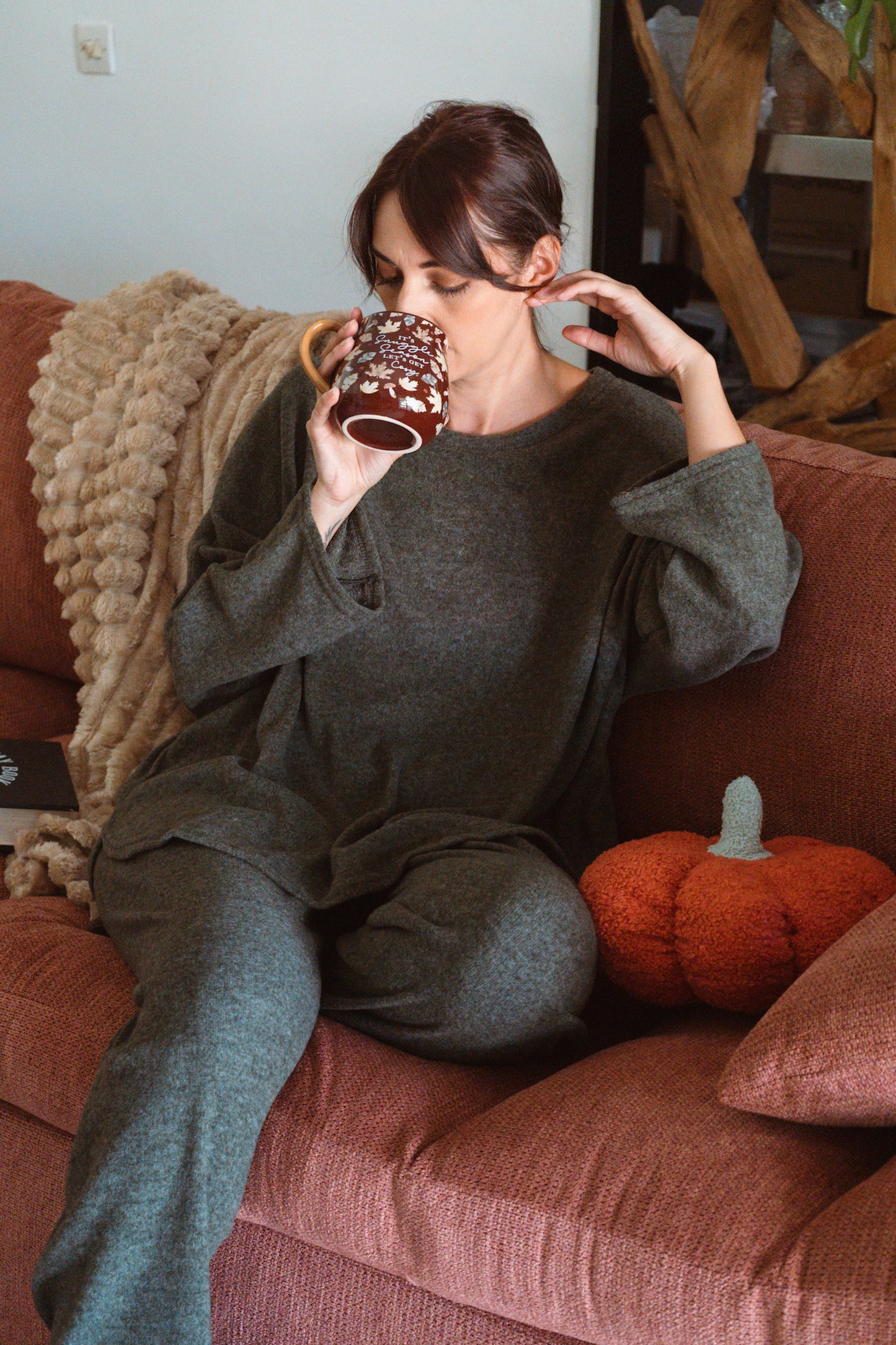 Ensemble Homewear cosy 🍁 - Kaki (fabriqué en France 🇫🇷)