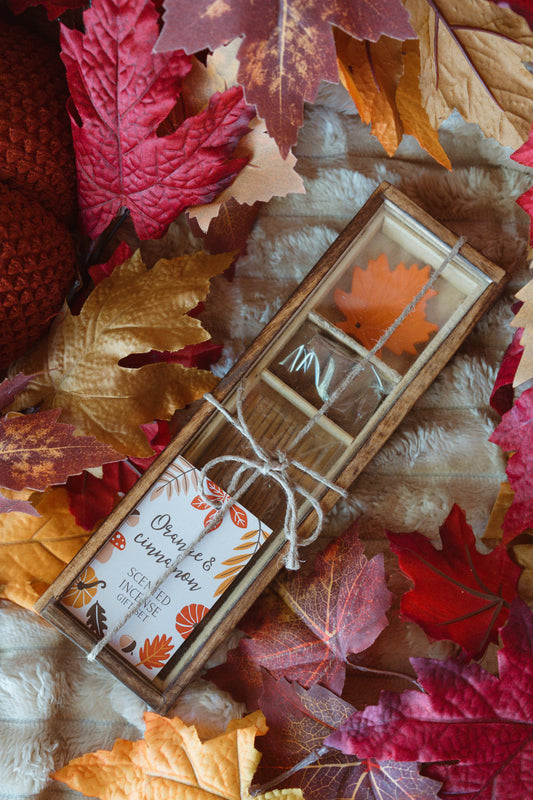 Coffret d'encens d'automne à l'orange et à la cannelle 🍂