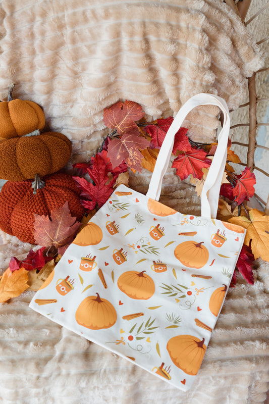 Sac fourre-tout en polycoton imprimé - Thème automne 🎃