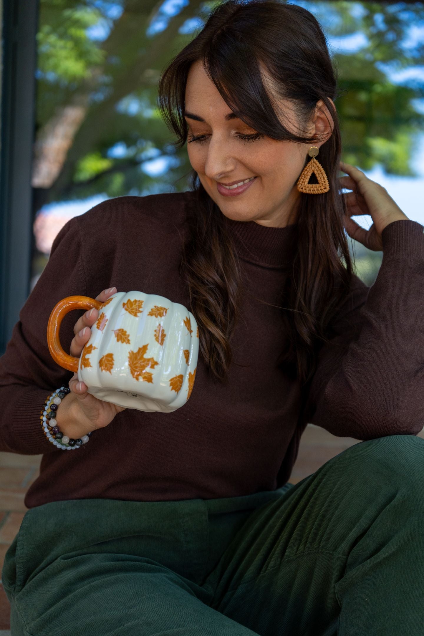 Grand Mug Citrouille - Feuilles d'automne