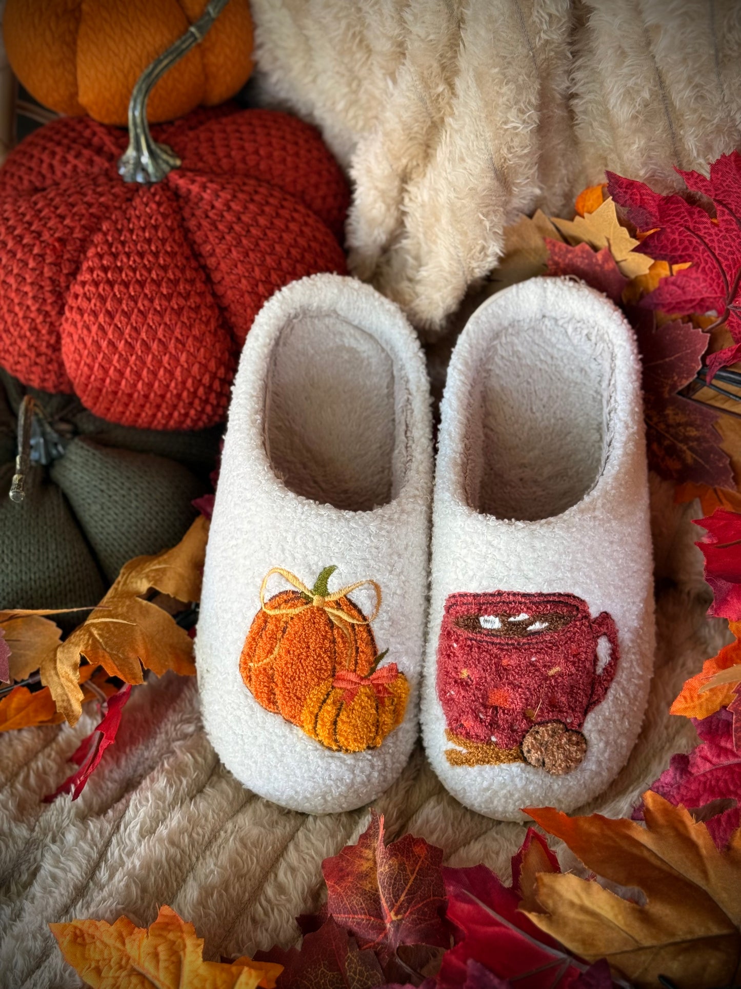 Chaussons brodés d'automne 🍂🍁