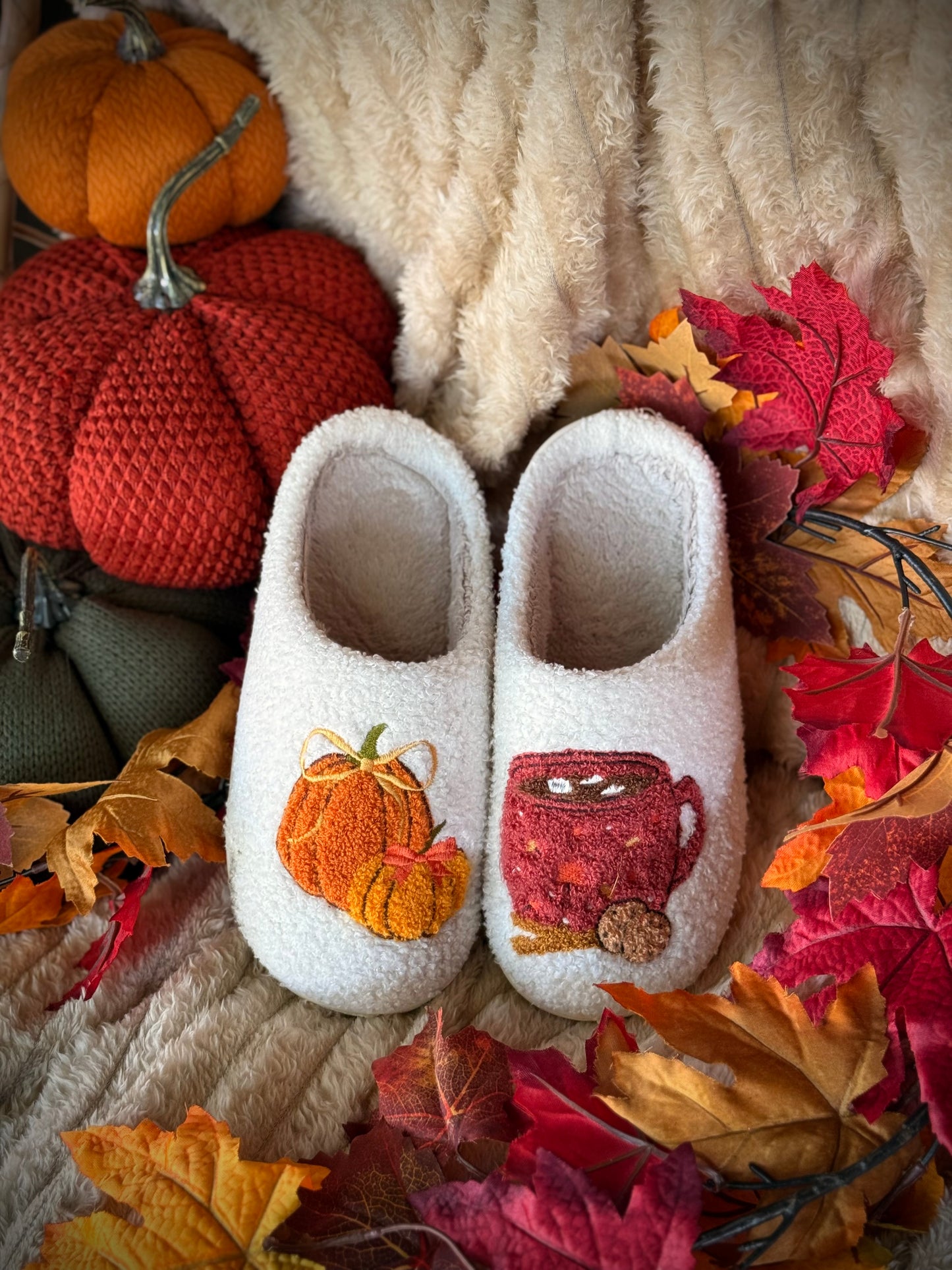 Chaussons brodés d'automne 🍂🍁