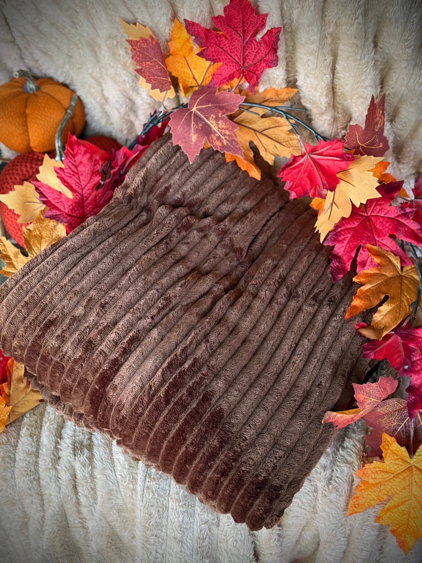 Plaid cannelé moumoute - Chocolat