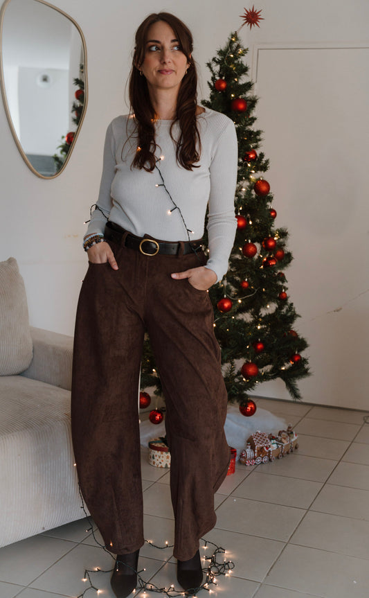 Pantalon Balloon Suedine / Chocolat