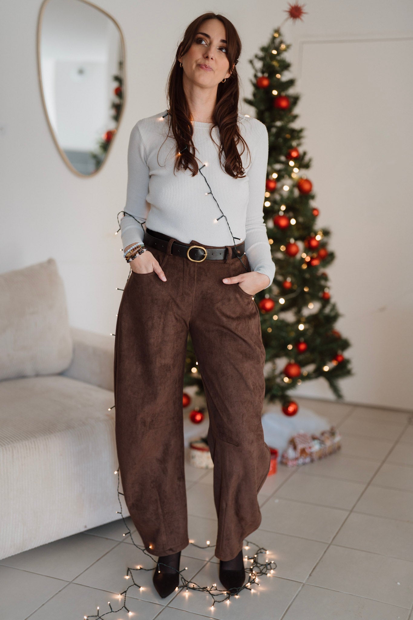 Pantalon Balloon Suedine / Chocolat