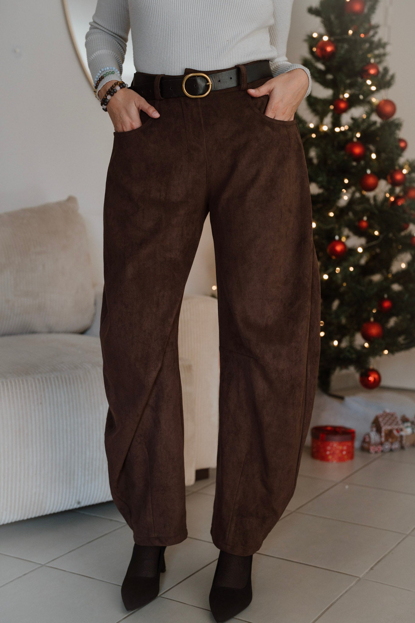 Pantalon Balloon Suedine / Chocolat