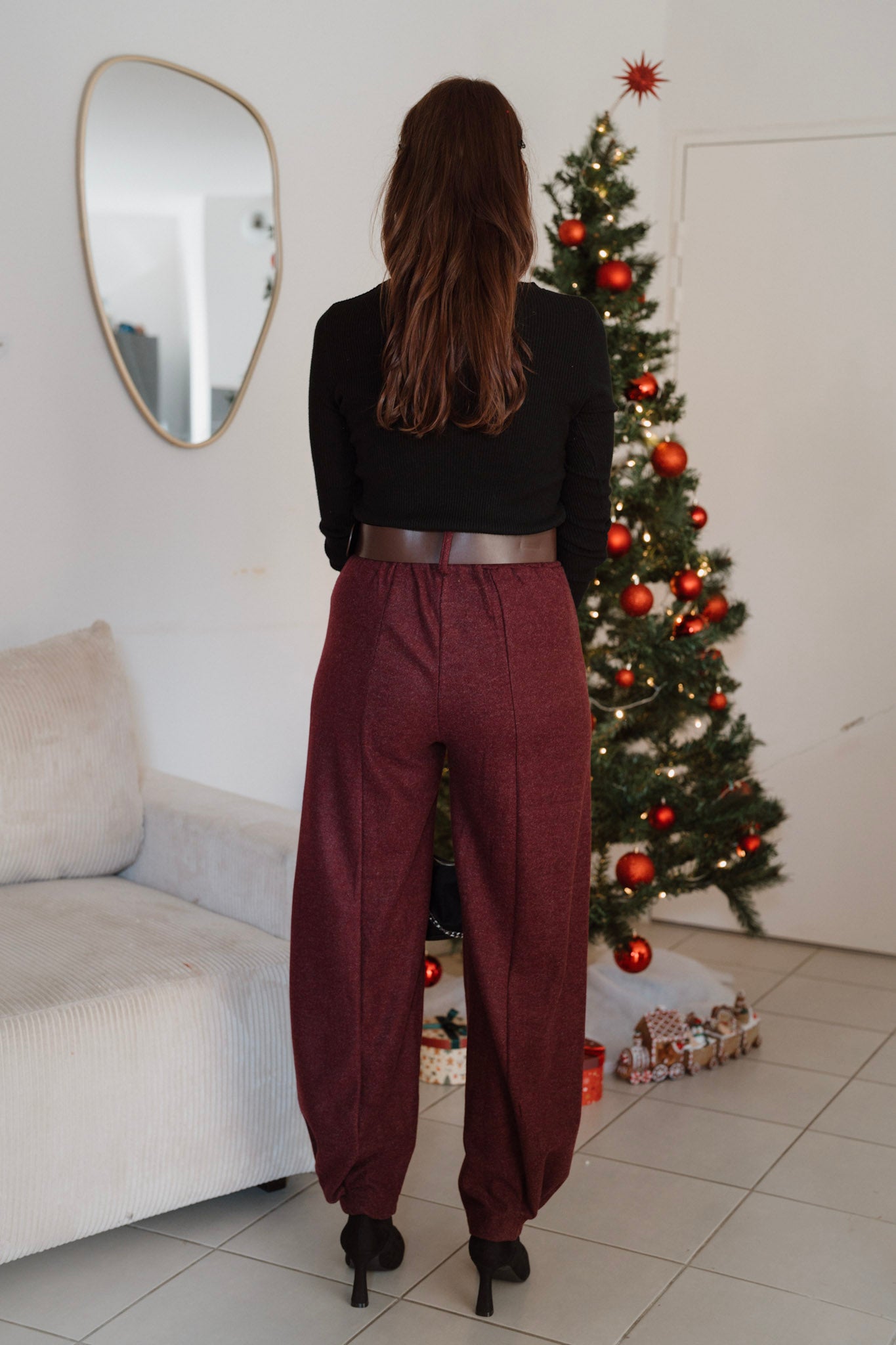 Pantalon Ballon avec Ceinture / Prune