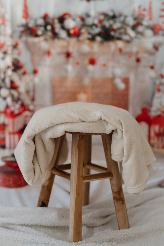 Plaid personnalisable en broderie / Beige