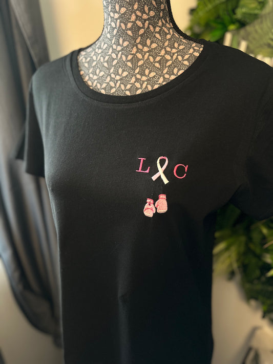 T-shirt noir droit personnalisé