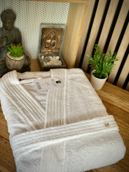 Peignoir adulte personnalisable (broderie) / Blanc
