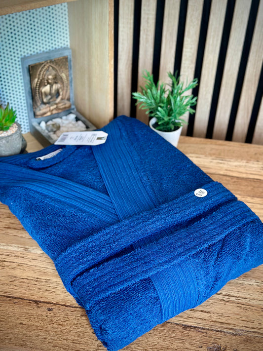 Peignoir adulte personnalisable (broderie) / Bleu Navy