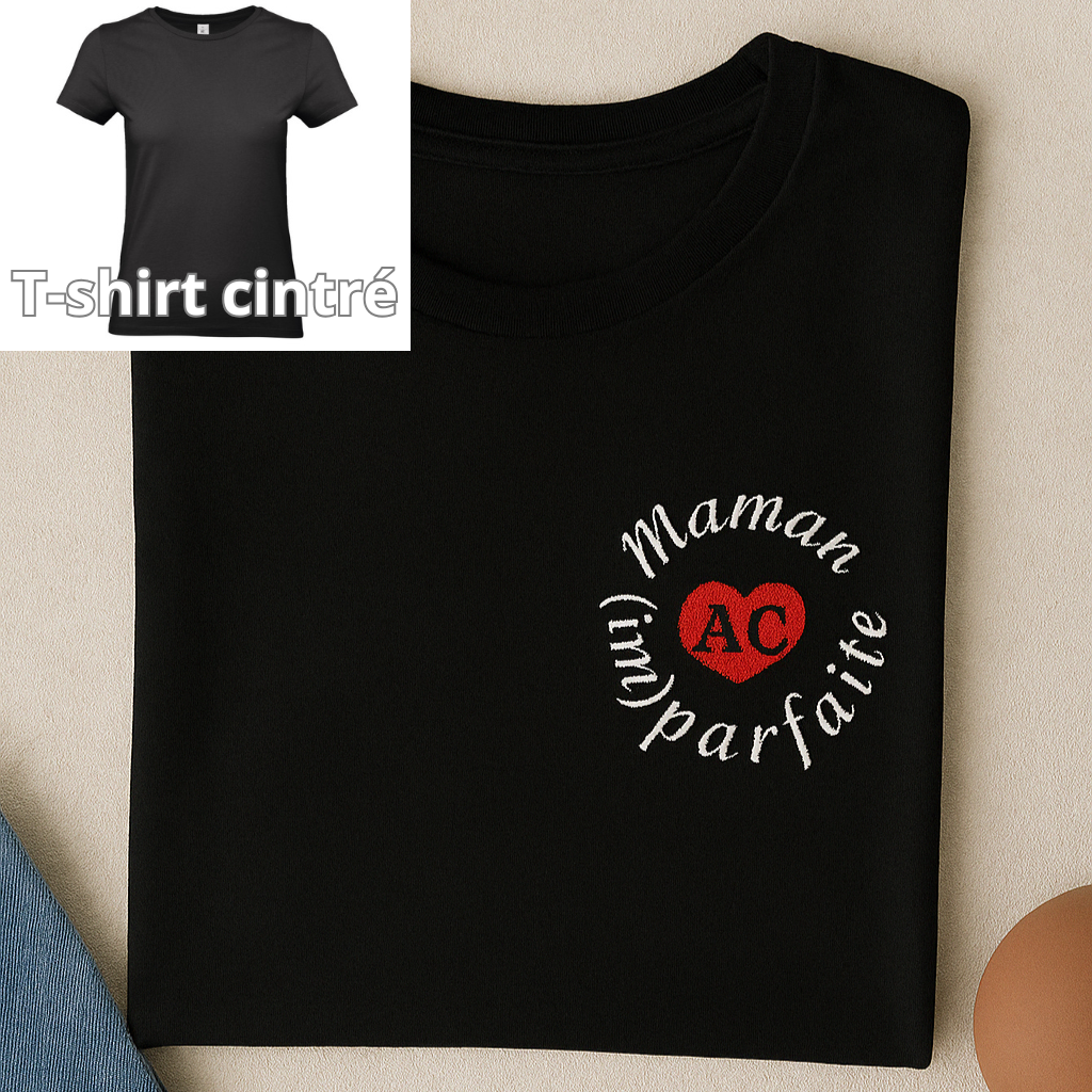 T-shirt noir cintré personnalisé