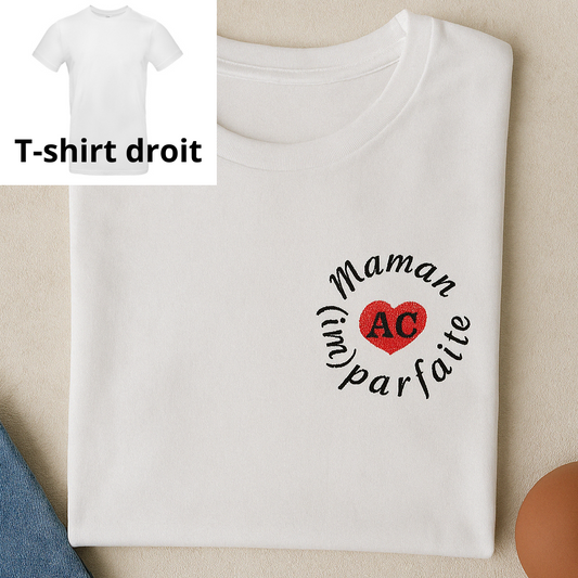 T-shirt blanc droit unisexe personnalisé