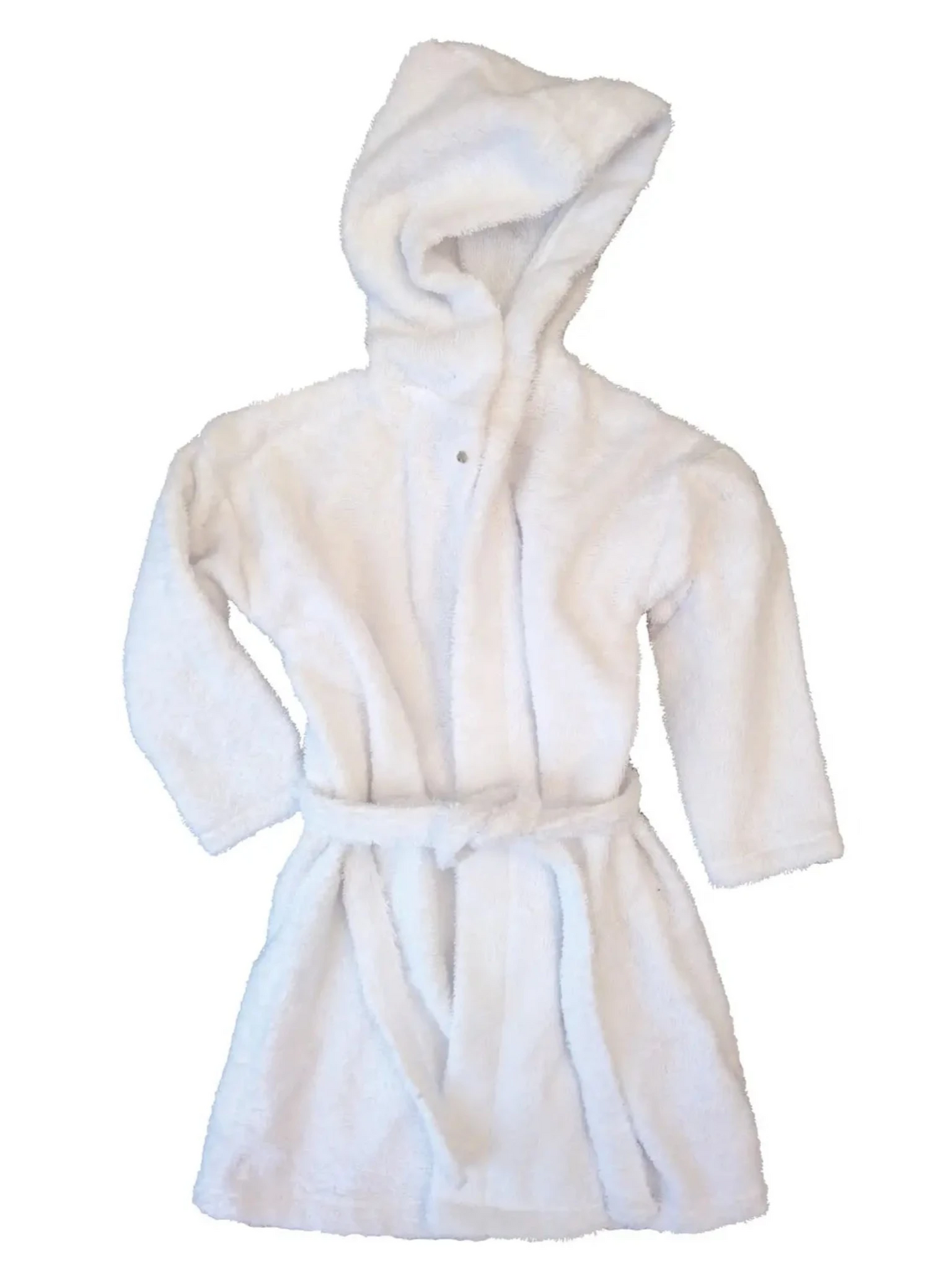 Peignoir de bain bio pour enfant personnalisable (broderie) / Blanc